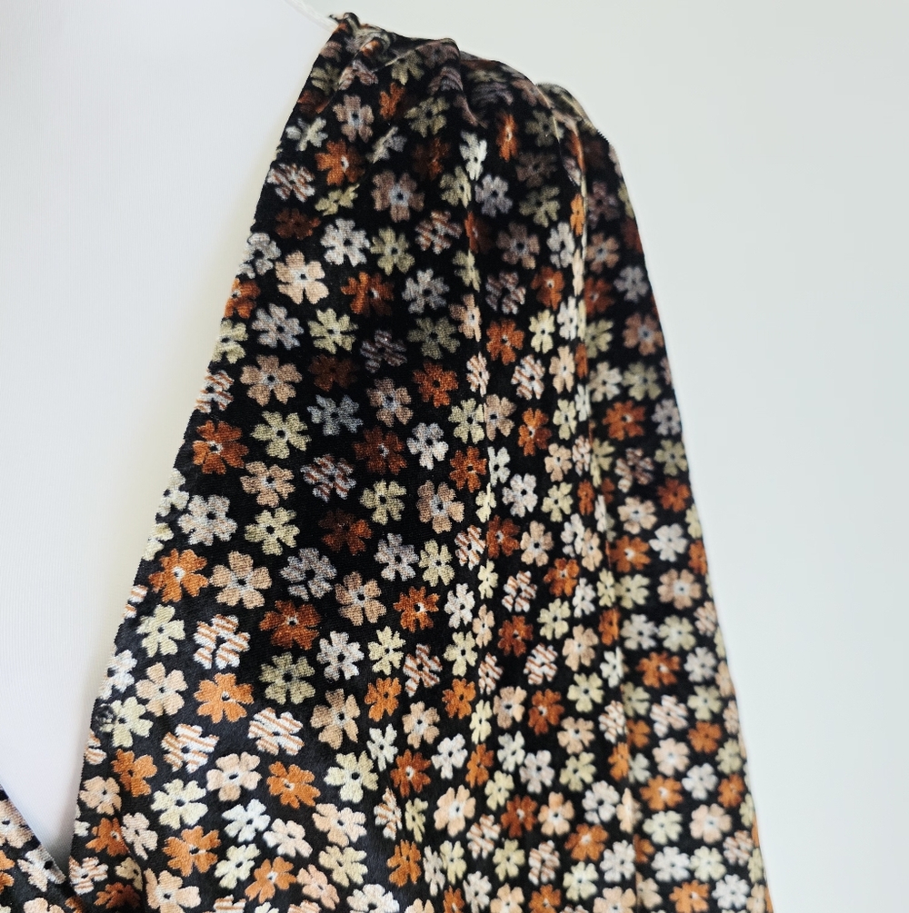 Madewell Velvet Wrap Top in Petite Blooms Multicolor Top Women's Size S - Picture 6 of 11